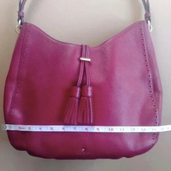 Kate Spade large shoulder bag purse 100% cow leather raspberry pink burg… - Picture 15 of 15